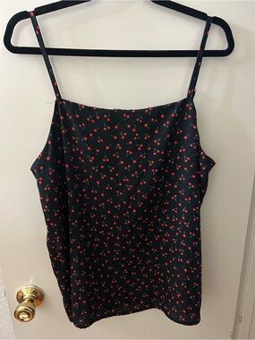 POPSUGAR Black Cherry-Print Spaghetti Strap Cami Top